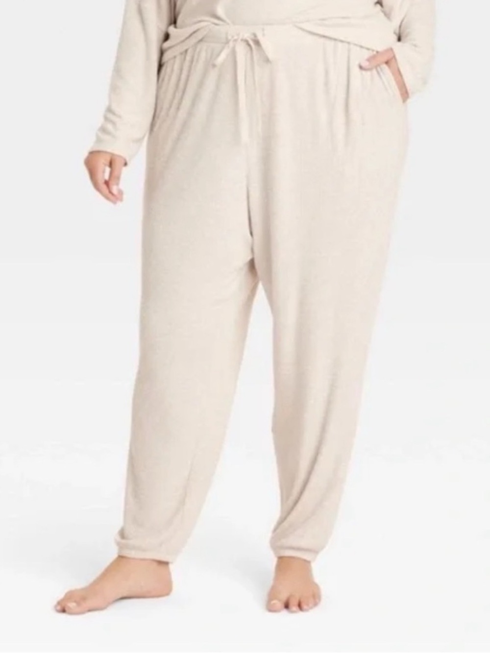 Auden Cozy Drawstring Lounge Pants - beige